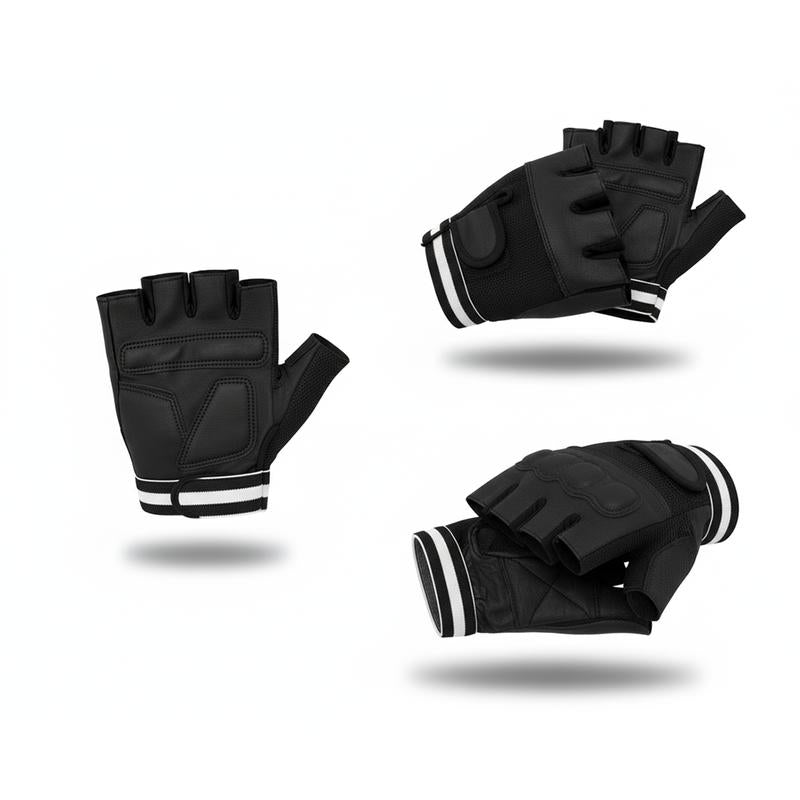 Premium Black Weight Lifting Gloves Leather Padded Training for Men & Women Comfort Fit Sizes S-3XL