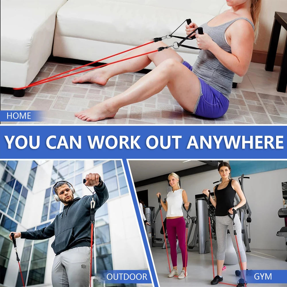Ultimate Resistance Band Set for Strength Training - Versatile Exercise Bands with Handles for Home and On-the-Go Workouts