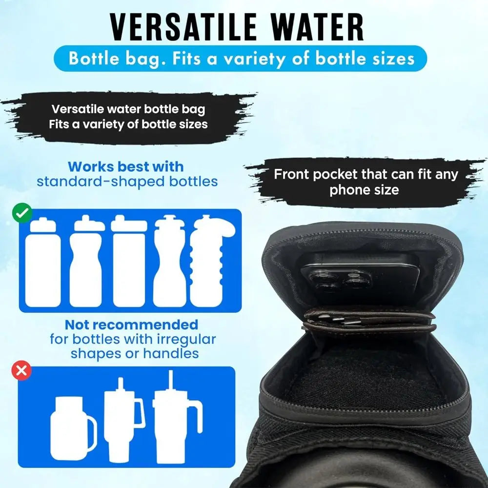 New High Quality with Mesh Pocket Magnetic Gym Bag Black Durable Small Crossbody Bag Water Bottle Carrier for Men and Women