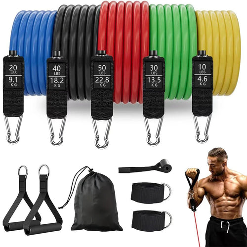 Ultimate Resistance Band Set for Strength Training - Versatile Exercise Bands with Handles for Home and On-the-Go Workouts