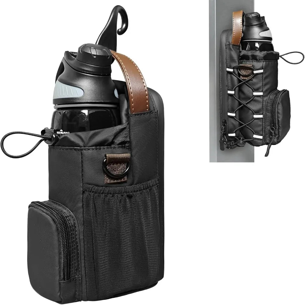 New High Quality with Mesh Pocket Magnetic Gym Bag Black Durable Small Crossbody Bag Water Bottle Carrier for Men and Women