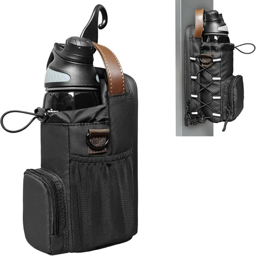 New High Quality with Mesh Pocket Magnetic Gym Bag Black Durable Small Crossbody Bag Water Bottle Carrier for Men and Women