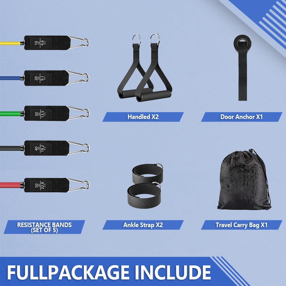 Ultimate Resistance Band Set for Strength Training - Versatile Exercise Bands with Handles for Home and On-the-Go Workouts
