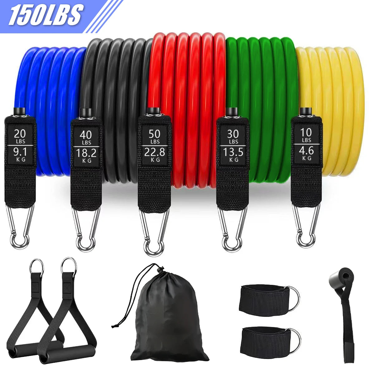 Ultimate Resistance Band Set for Strength Training - Versatile Exercise Bands with Handles for Home and On-the-Go Workouts