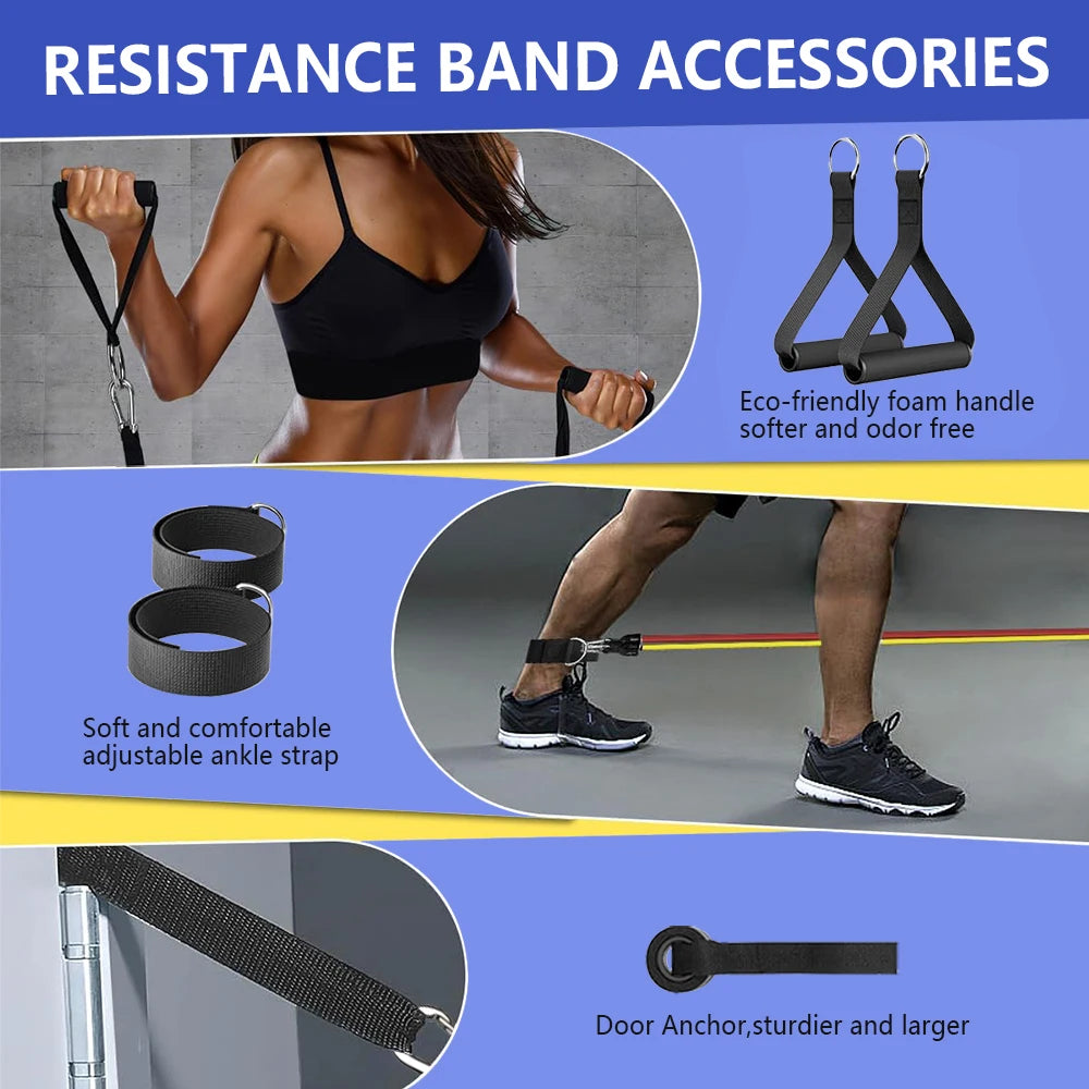 Ultimate Resistance Band Set for Strength Training - Versatile Exercise Bands with Handles for Home and On-the-Go Workouts