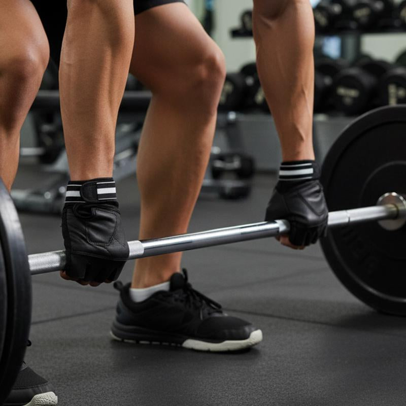 Premium Black Weight Lifting Gloves Leather Padded Training for Men & Women Comfort Fit Sizes S-3XL